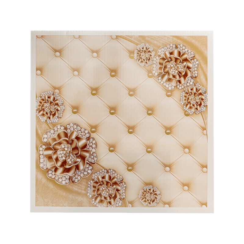 Painel de teto quadrado de PVC de 603*603 mm, folha de teto falso de PVC