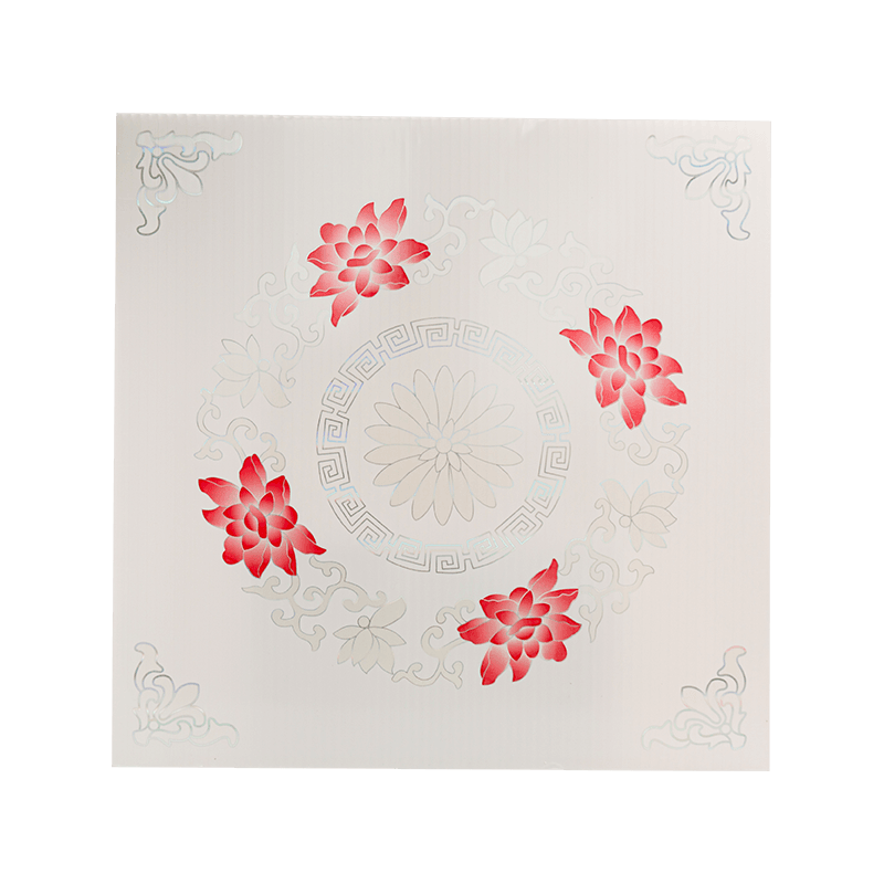 Painel de teto quadrado de PVC de 603*603 mm, folha de teto falso de PVC