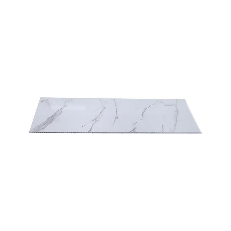 Painéis de parede de PVC com efeito mármore branco 1000*10 mm