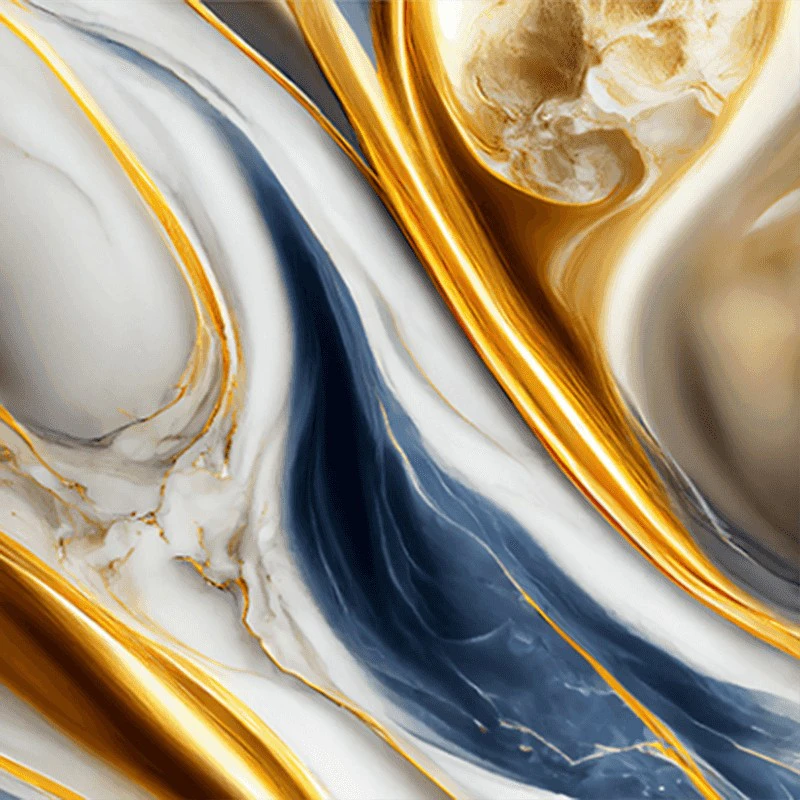 Filme de transferência oceânico azul dourado