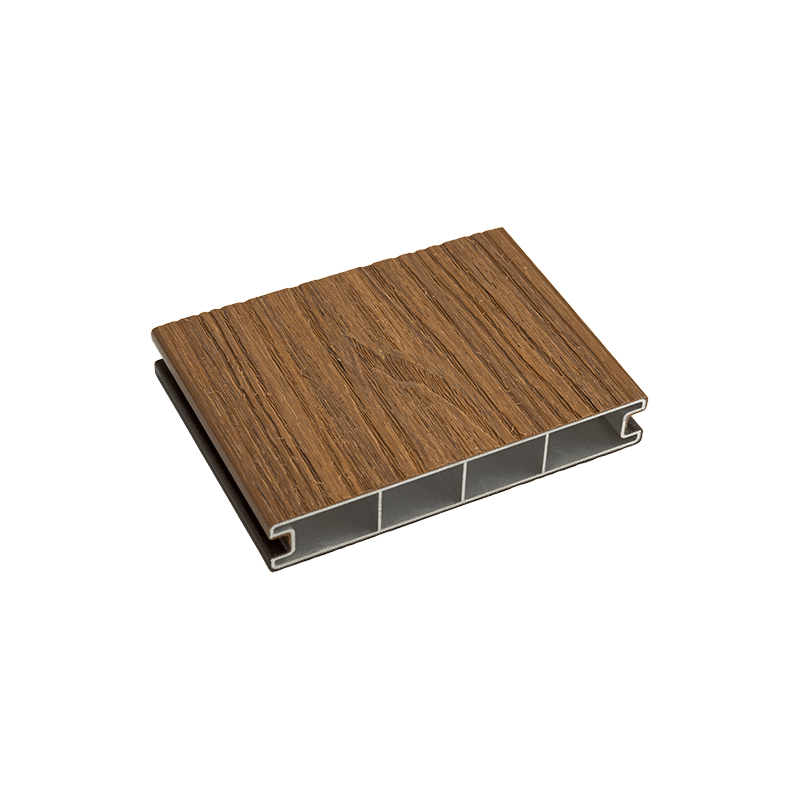 Piso de liga de alumínio com relevo de grãos de madeira, deck composto de alumínio para áreas externas - marrom Piso de liga de alumínio com relevo de grãos de madeira, deck composto de alumínio para áreas externas - marrom
