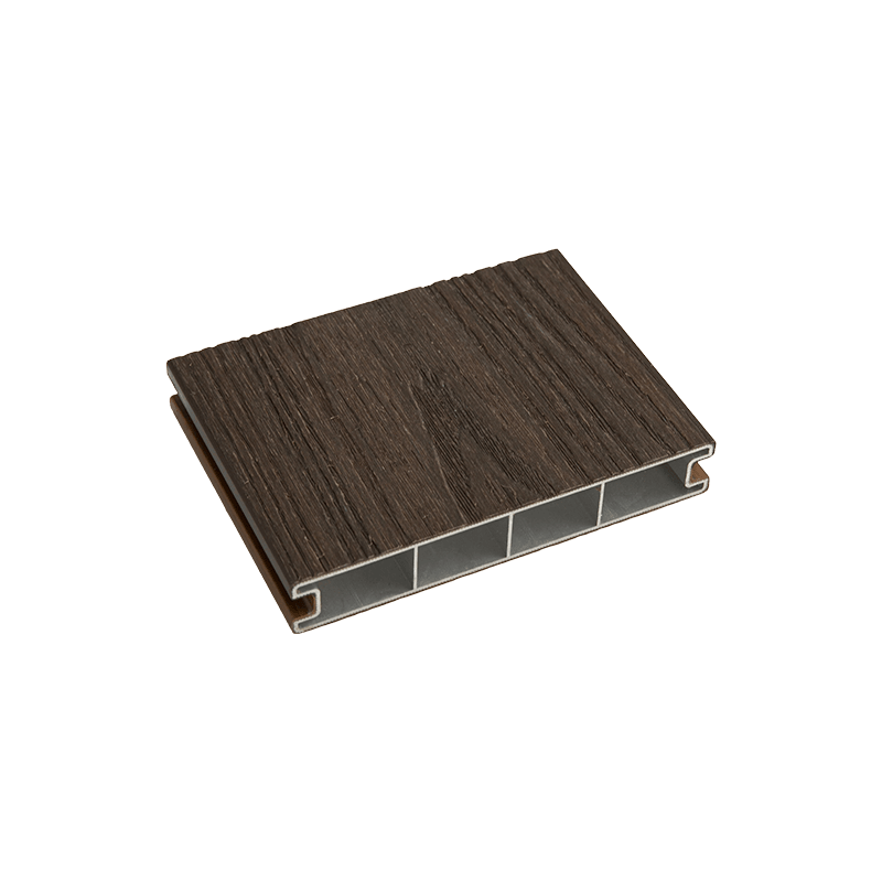Piso de liga de alumínio com relevo de grãos de madeira, deck composto de alumínio para áreas externas - marrom Piso de liga de alumínio com relevo de grãos de madeira, deck composto de alumínio para áreas externas - marrom