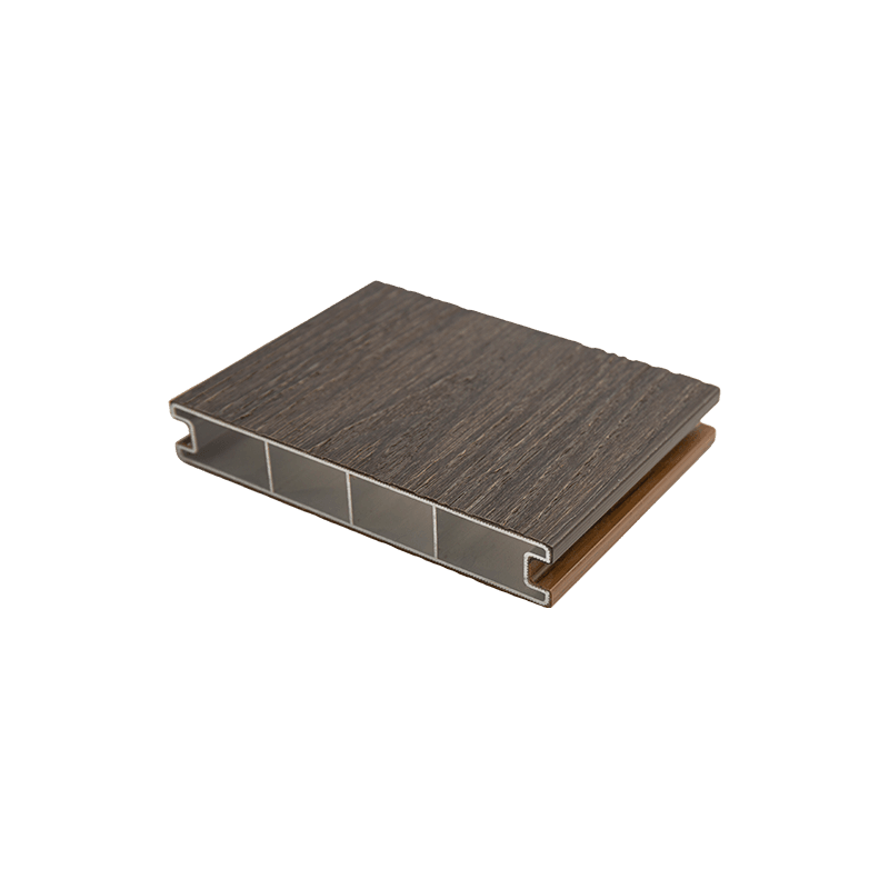Piso de liga de alumínio com relevo de grãos de madeira, deck composto de alumínio para áreas externas - marrom Piso de liga de alumínio com relevo de grãos de madeira, deck composto de alumínio para áreas externas - marrom